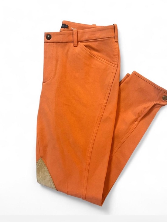 Ralph Lauren Pants - NWOT Ralph Lauren Equestrian Riding Pants Breeches Orange Suede Patch 8